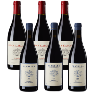 Pack 6 bottellas compuesta por 3 botella Finca l'Argatà y 3 botellas de Planella