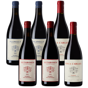 6 botellas varias: Altaroses 2023 (2 botellas) + Planella 2023 (2 botellas) + Finca L’Argatà 2022 (2 botellas)